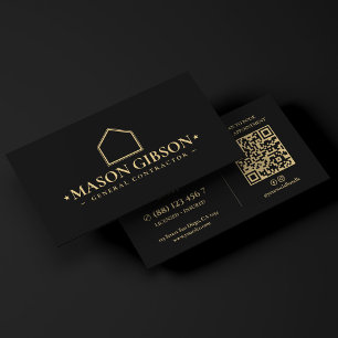 Tarjeta De Visita Logo de Contratista General de Construcción Modern