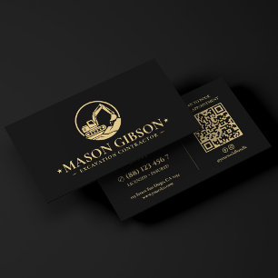 Tarjeta De Visita Logo de contratista operador de excavación moderna