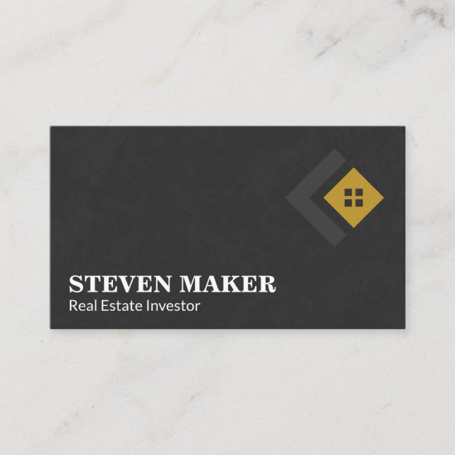 Tarjeta De Visita Logo de Creative Realtor | Textura negra (Anverso)