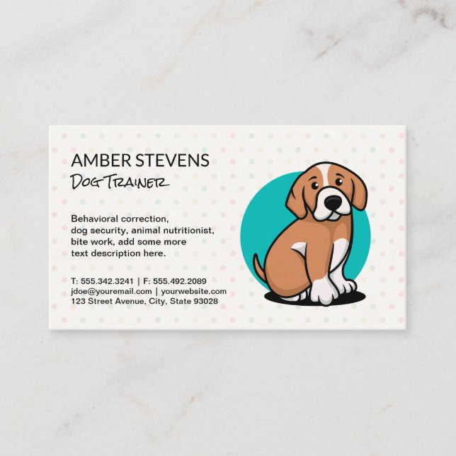 Tarjeta De Visita Logo de Cute Brown Dog (Anverso)