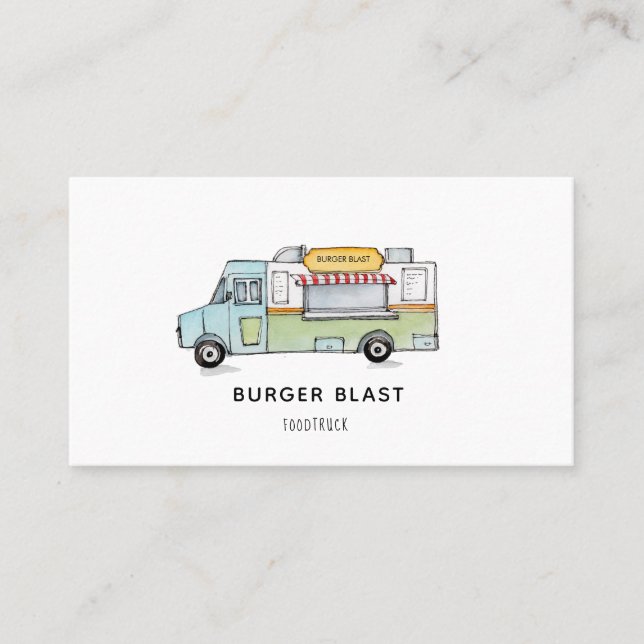Tarjeta De Visita Logo de Cute Food Truck (Anverso)