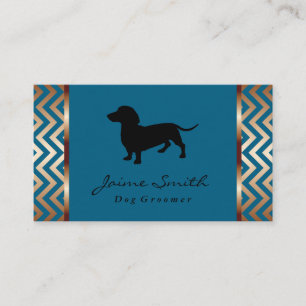 Tarjeta De Visita Logo de Dachshund   Dog Groomer