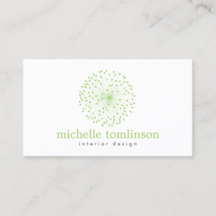 TARJETA DE VISITA LOGO DE DANDELION STARBURST EN VERDE FRESCA