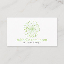 TARJETA DE VISITA LOGO DE DANDELION STARBURST EN VERDE FRESCA