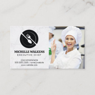Tarjeta De Visita Logo de Dinnerware   Chef en cocina