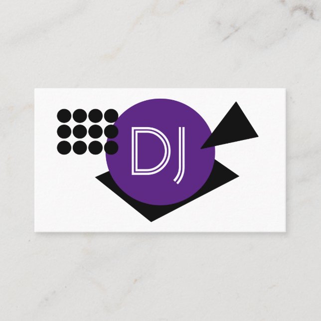 Tarjeta De Visita Logo de DJ geométrico Purple Shapes (Anverso)