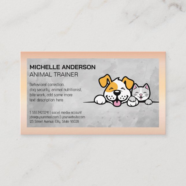Tarjeta De Visita Logo de Dog Cat | Animales (Anverso)