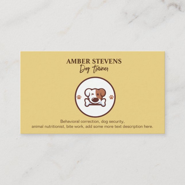 Tarjeta De Visita Logo de Dog con Hueso (Anverso)