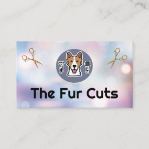 Tarjeta De Visita Logo de Doggy Groomer   Tijeras   Boke