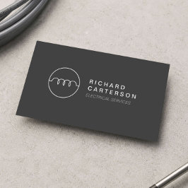 Tarjeta De Visita LOGO DE ELECTRICISTA MODERNO en DK GRAY II
