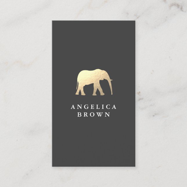 Tarjeta De Visita Logo de elefante clásico (Anverso)