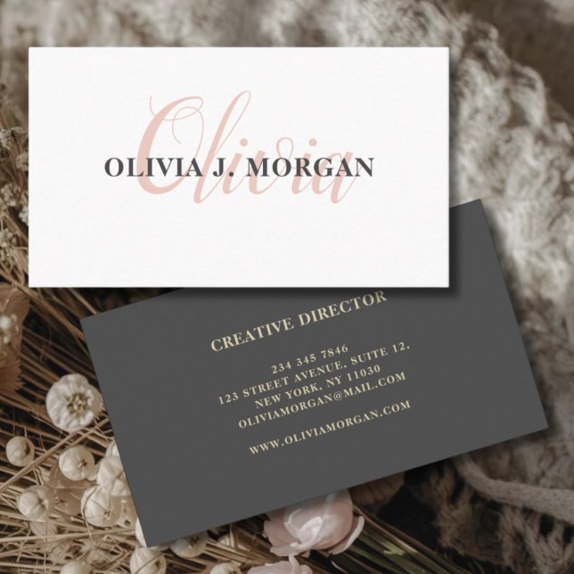 Tarjeta De Visita Logo de escritura moderna nombre profesional mínim (Subido por el creador)