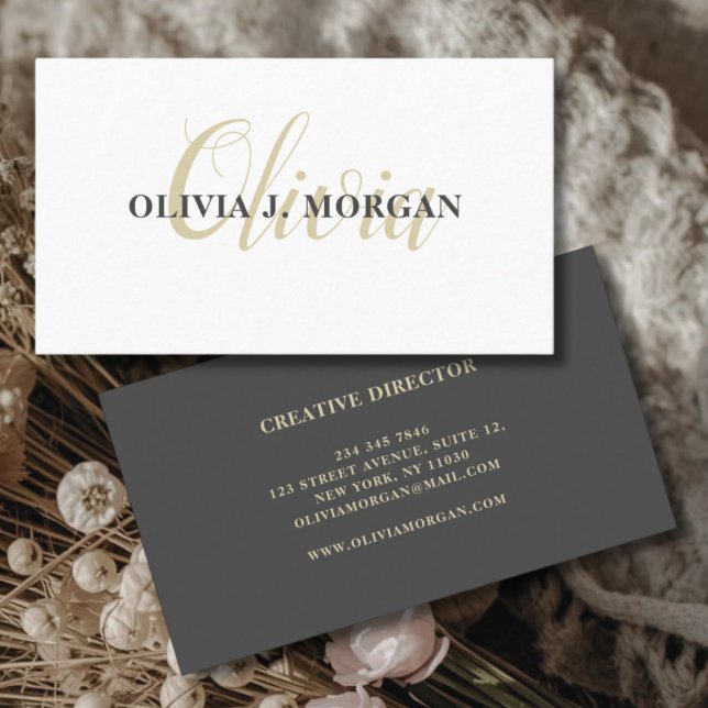 Tarjeta De Visita Logo de escritura moderna nombre profesional mínim (Subido por el creador)