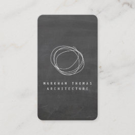 Tarjeta De Visita Logo de esgrima de diseño en tablero de papel negr