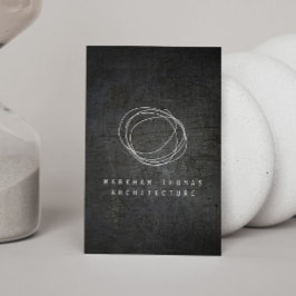 Tarjeta De Visita Logo de esgrima del diseñador en Metalizado negro