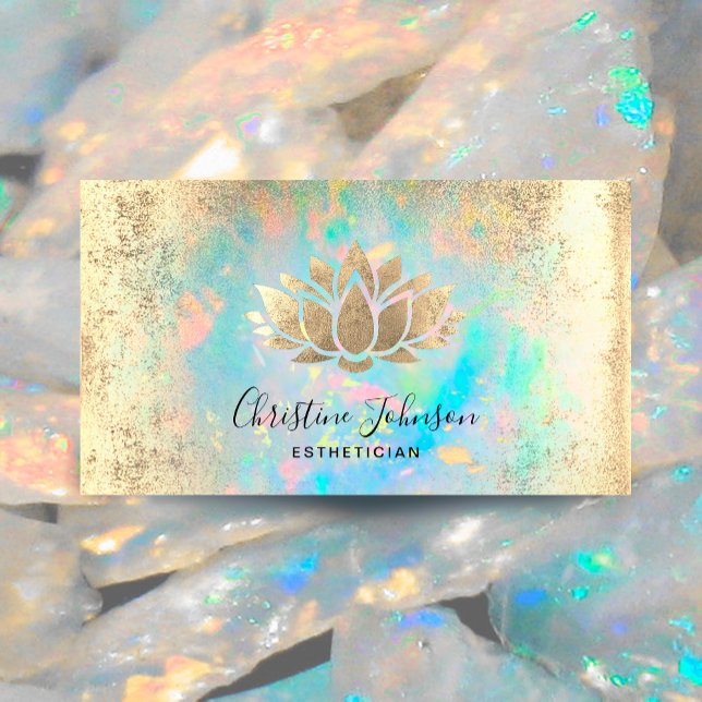 Tarjeta De Visita logo de estetician faux gold Relieve metalizado lo (Subido por el creador)