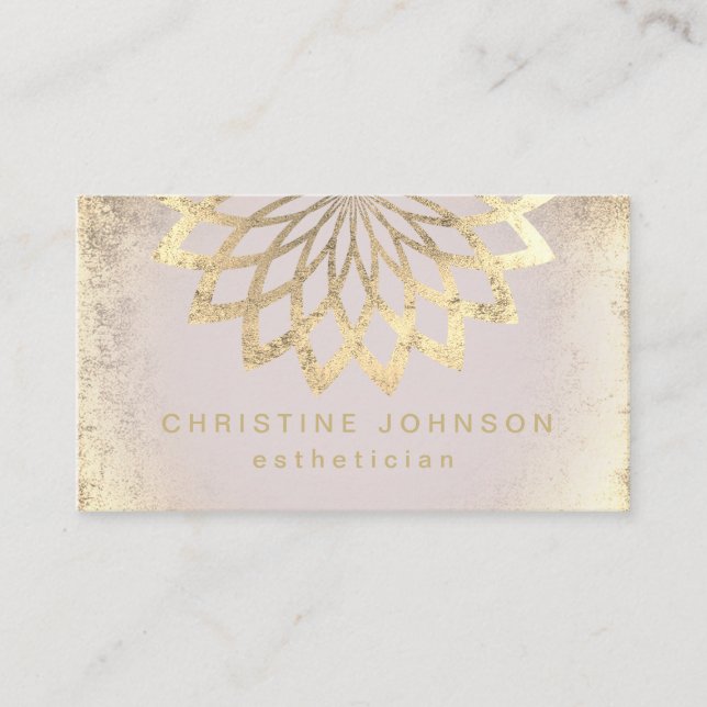 Tarjeta De Visita logo de estetician FAUX oro Relieve metalizado lot (Anverso)
