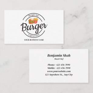 Tarjeta De Visita Logo de Fastfood Burger