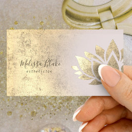Tarjeta De Visita logo de faux gold Relieve metalizado lotus