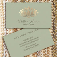 logo de faux gold Relieve metalizado lotus en sage