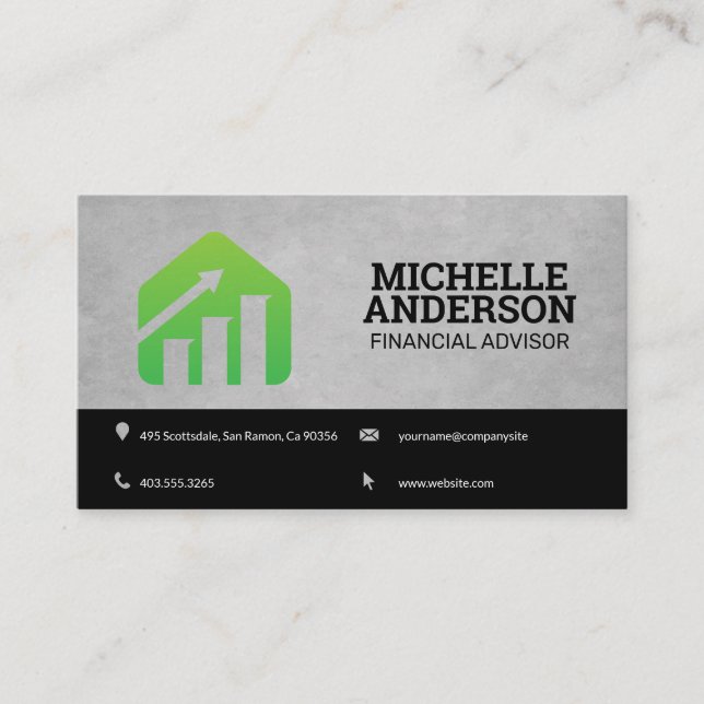 Tarjeta De Visita Logo de Financial Graph | Existencias (Anverso)