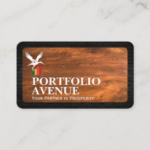 Tarjeta De Visita Logo de Financial Stork Graph   Madera y ladrillo