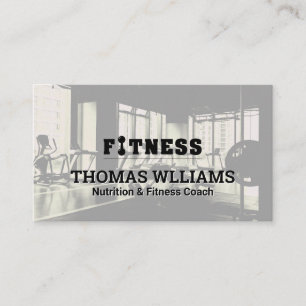 Tarjeta De Visita Logo de Fitness   Fondo de gimnasio   Entrenador p