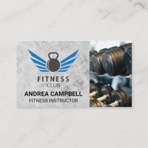 Tarjeta De Visita Logo de Fitness Kettle Bell   Pesos de gimnasia