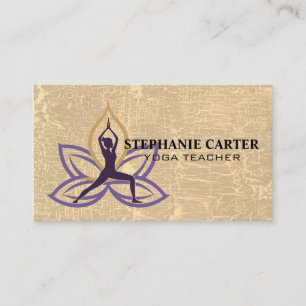 Tarjeta De Visita Logo de flor de loto de postura de yoga