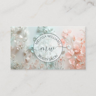 Tarjeta De Visita Logo de flores Boho pastel