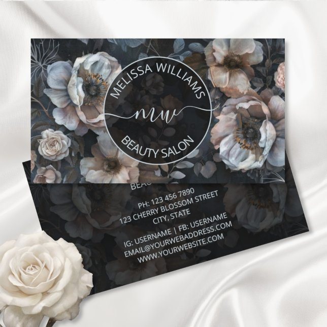 Tarjeta De Visita Logo de Flores Rosa Rubor (Subido por el creador)