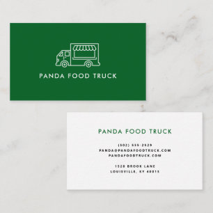Tarjeta De Visita Logo de Food Truck Green and White
