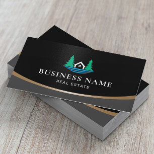 Tarjeta De Visita Logo de Forest Lake House Agente Inmobiliario Real
