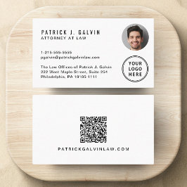 Tarjeta De Visita Logo de foto de código QR profesional