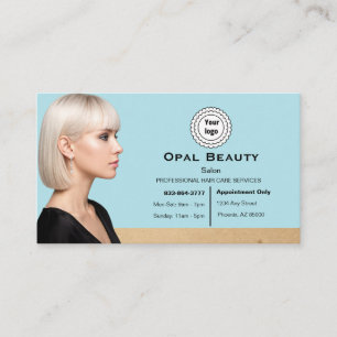 Tarjeta De Visita Logo de Foto de Salón de Belleza Moderno
