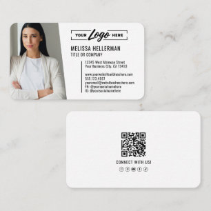 Tarjeta De Visita Logo de foto QR moderno profesional