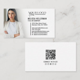Tarjeta De Visita Logo de foto QR moderno profesional