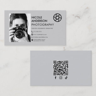 Tarjeta De Visita Logo de fotografía minimalista moderno frontal fot