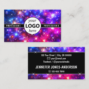 Tarjeta De Visita Logo de Galaxy Magic Bright Sparkle Stars