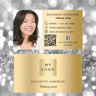 Tarjeta De Visita Logo de Gold personalizado foto código Qr medios s