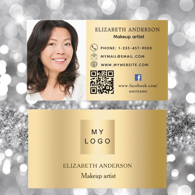 Tarjeta De Visita Logo de Gold personalizado foto código Qr medios s (Subido por el creador)