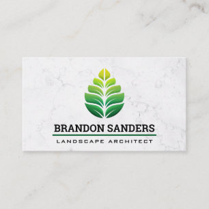Tarjeta De Visita Logo de Green Leaf   Mármol