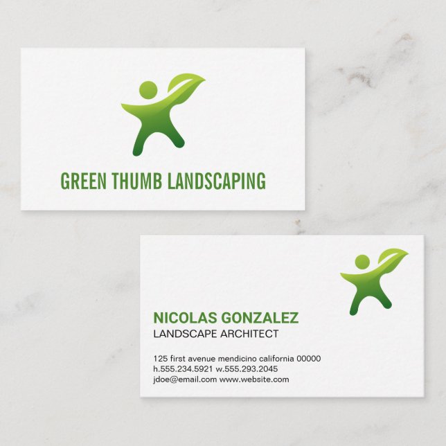 Tarjeta De Visita Logo de Green Thumb (Anverso / Reverso)