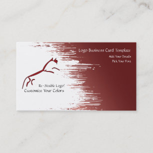 Tarjeta De Visita Logo de Grunge Paint Red Horse