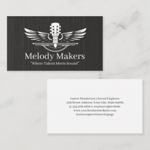 Tarjeta De Visita Logo de Guitar Wings   Música