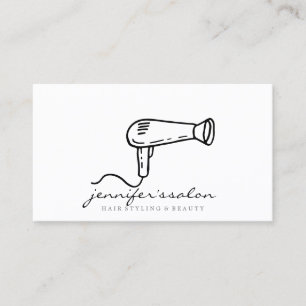 Tarjeta De Visita Logo de HairDresser estilo de salón de secador de 