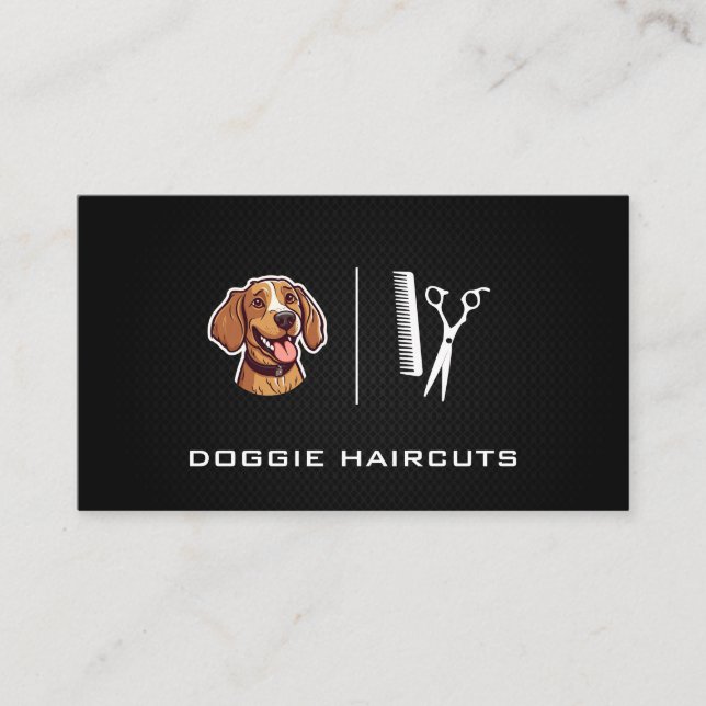 Tarjeta De Visita Logo de Happy Dog | Herramientas de Groomer (Anverso)