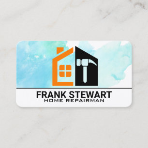 Tarjeta De Visita Logo de Home Hammer   Reparador