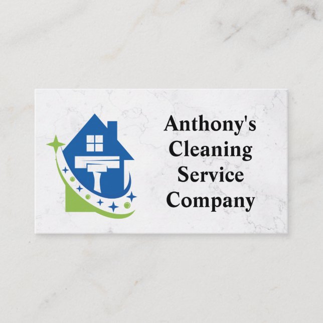 Tarjeta De Visita Logo de House Clean Squeegee | Sanitizando (Anverso)