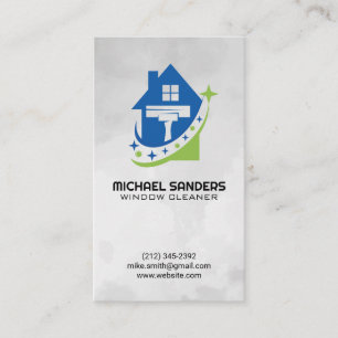 Tarjeta De Visita Logo de House Squeegee   Servicios de limpieza